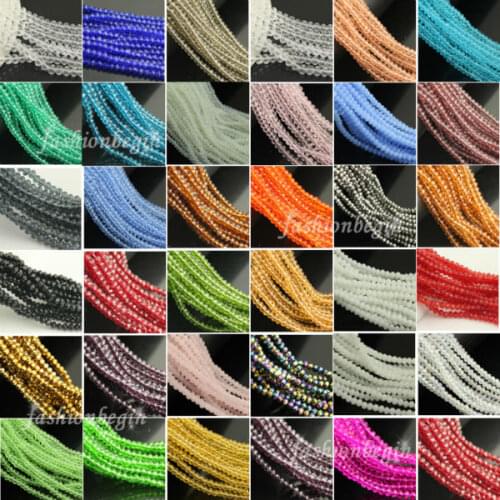 4mm 150pcs/lot Cut&Facet Crystal Beads Spacer Czech glass Loose Beads U-pick colors color No19 to No36