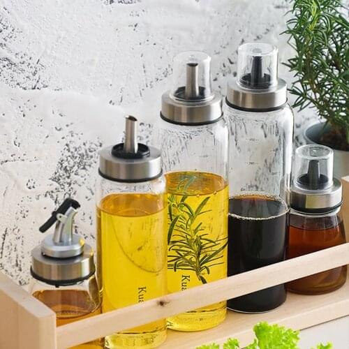 Kapmore 1pc Oil Bottle Pour Glass Leak-Proof Graduated Vinegar Bottle Oil Dispenser With Cap Cooking Tools Accessories
