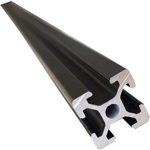 2PCS BLACK 2020 European Standard t slot aluminum extrusion 2020 t-slot anodized aluminum 3d printer Profile for cnc