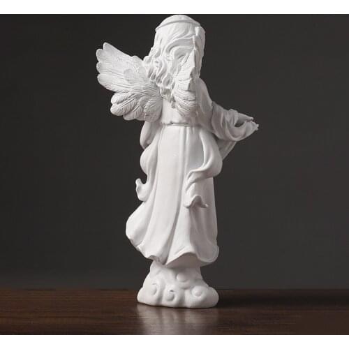 Girl Angel Resin Ornament with Wings, Craft Sculpture Landscaping Garden Decoration Angel girl ornament