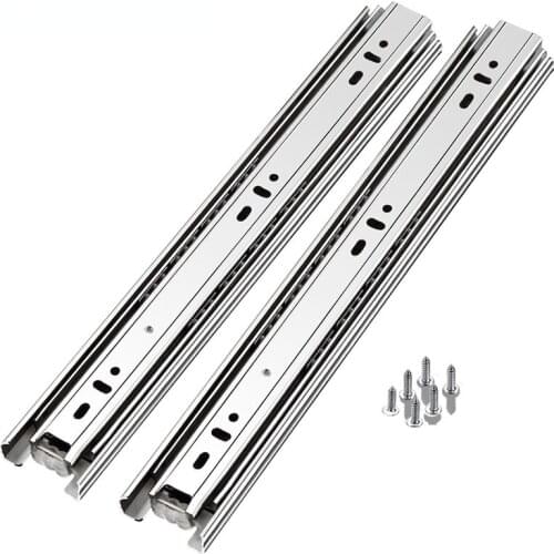 Drawer Track Three-Section Stainless Steel Thickened Heavy-Duty Slide Rail Side-Mounted Mute Rail Cabinet Wardrobe Slide