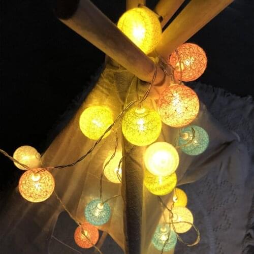 10/20 LED Lights Christmas Fairy Lights Cotton Ball Garland String Lights for Outdoor Holiday Wedding Xmas Party Home Decoration