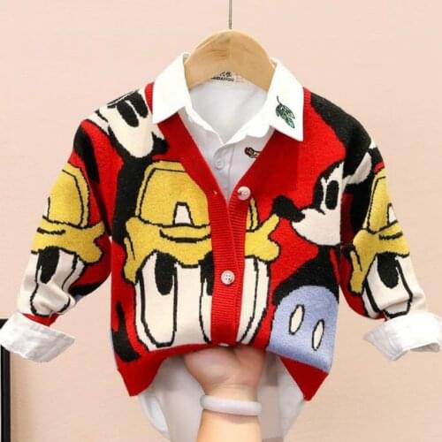 Boys and Girls Sweater Cardigan Autumn New Baby Sweater V-neck Jacket In Childrens Foreign Style Childrens Clothing Jacket