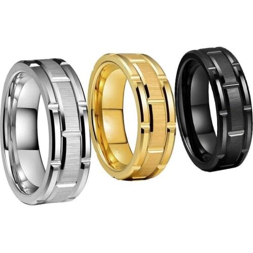 MIQIAO Stainless Steel Titanium Simple Vintage Boho Hip Hop Rings for Men Women Couple Friends Gift Fashion Jewelry Bague Anel
