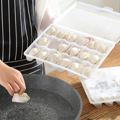 Quick-frozen dumpling box refrigerator food container storage box home kitchen clear with lid plastic dumpling tray mx11021122