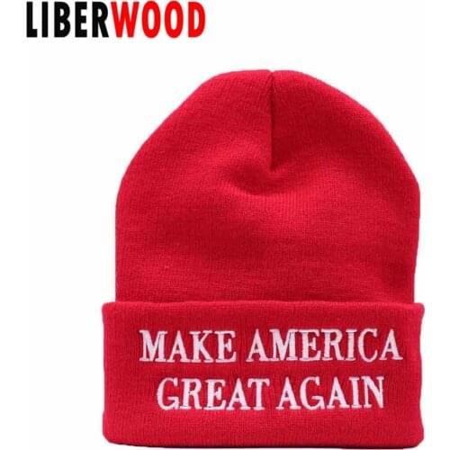 MAGA MAKE AMERICA GREAT AGAIN WINTER BEANIE HAT riding skull cap donald trump beanies