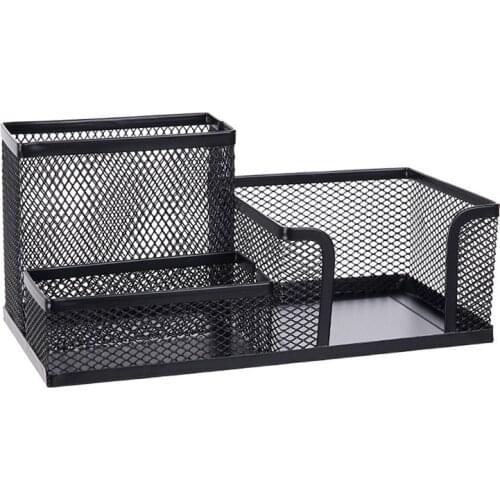 Metal Desktop Pen Holder Office Home Stationery Storage Box Pencil Desk Mesh Organizer JR Deals