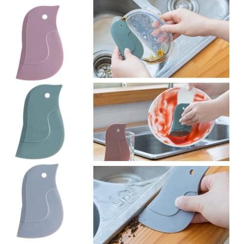 Multi-function Oil Scraper Cartoon Kitchen Bathroom Stove Dirt Decontamination Tool Cake Baking Tool Oil Plate Scraper