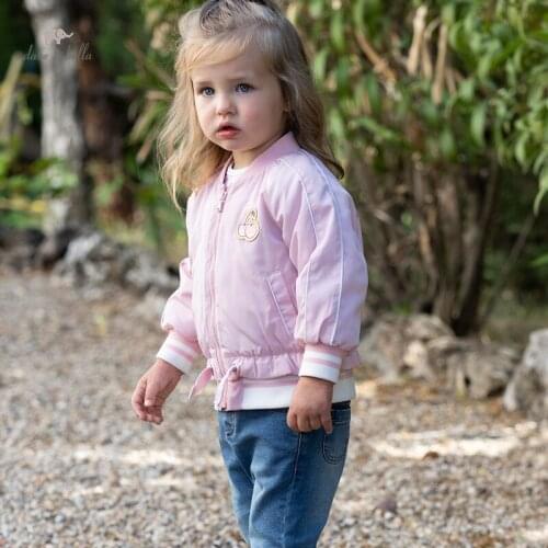 DBS19518 dave bella autumn baby girls fashion bow cartoon padded pockets coat children tops infant toddler outerwear