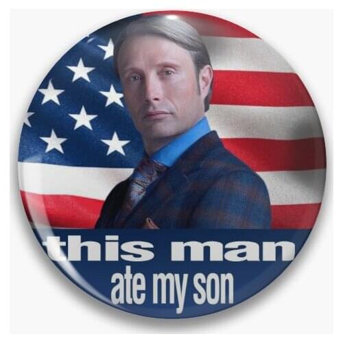 Hannibal This Man Ate My Son Soft Button Pin Women Clothes Cartoon Lapel Pin Funny Gift Creative Badge Cute Metal Brooch