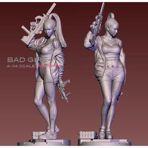 Resin Figure Kit 75mm 1/24 Bad Girl Unpainted Garage Resin Model Kit