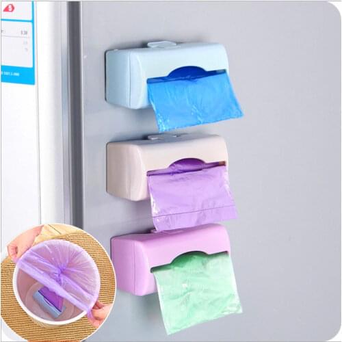 Garbage Bag Storage Box Wall Mounted Trash Bags Holder Kitchen Plastic Bag Container Bathroom Garbage Bag Dispenser Organizer