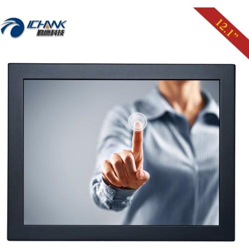 ZB120TC-591R/12" inch 800x600 USB HDMI VGA Anti-Interference Metal Shell Wall-Mounted Resistive Touch LCD Screen Monitor Display