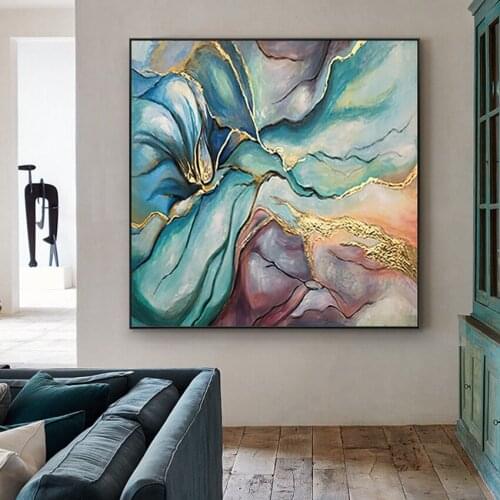 New Arrival Brightly Colored Abstract Painting Modern Picture For Living Room Contracted Design Hand-painted Wall Art No Framed