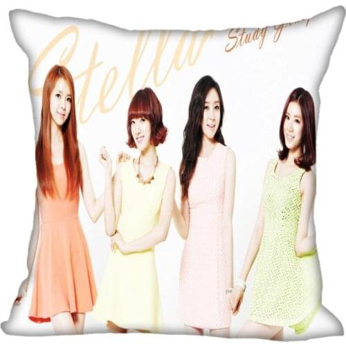 New Custom Kpop Stellar Pillowcases Printed Square Silk Pillowcase Home Decorative zipper Satin Pillowcases (One Side)