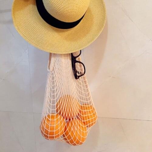 Portable Reusable Grocery Bags For Fruit Vegetable Bag Totes Mesh Bag Cotton String Shopping Bags Tote