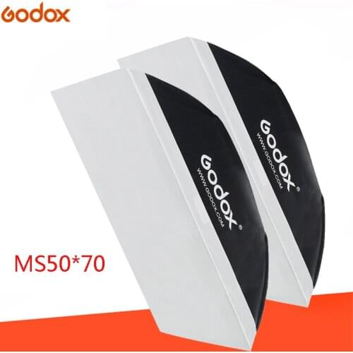 2pcs Godox 19.6"x 27.5"/50*70cm Rectangular Photo Studio Softbox MS50*70 with Universal Mount For K-150A/K-180A/300SDI/E250,etc