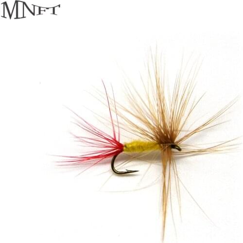 MNFT 10PCS Outdoor Realistic Mosquito Bait 12# Hook Brown Wings Red Tail Fly Fishing Insect Trout Lure
