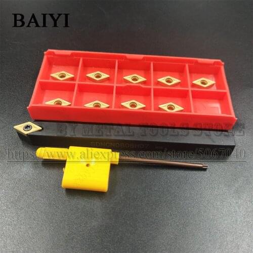 SDNCN SDNCN0808K07+DCMT070204 SDNCN 0808K07 External Turning Tools Holder Metal Tools DCMT070204 VP15TF DCMT070204 US735 insert
