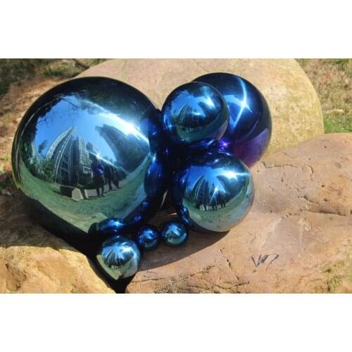 100 mm in diameter Blue stainless steel ball,hollow ball,decoration ball,Interior furnishing articles, garden decoration