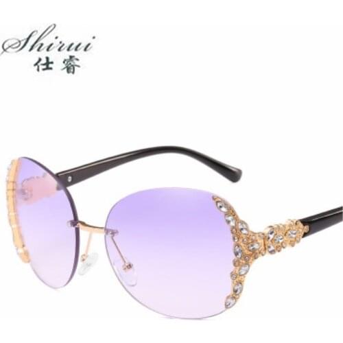 Sunglasses Women 2020 Rimless Diamond Decoration Fashion Sunglasses for Women Vacation Beach Sun Glasses Shades for Women