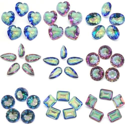 22x15mm Special Aura Angle Quartz Amethyst Aura Rainbow Titanium Quartz White Goddess Face Cabochon Cab (2 Piece) Gift