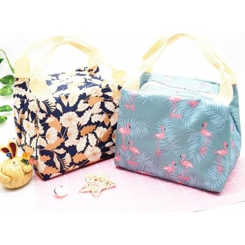 Outdoor Picnic Bag Strip Flamingo Insulated Lunch Bag Picnic Basket Animal Hiking Camping Travel Thermal Lunch Box Bag Cooler