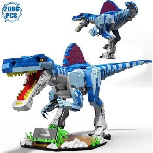 Technical Ideas Animals Series Jurassic Dinosaur Building Blocks Expert Spinosaurus Model Bricks Assembly Toys Boys Gifts