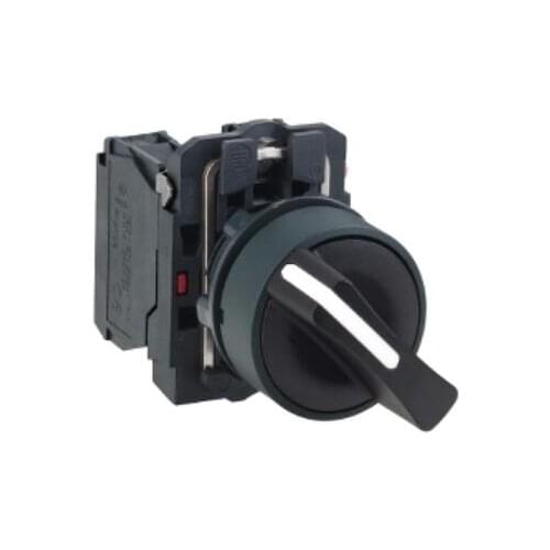 XB5AD33 XB5AD33C = ZB5AZ103C + ZB5AD3C Selector switch, plastic, black, Ø22, 3 positions, stay put, 2 NO