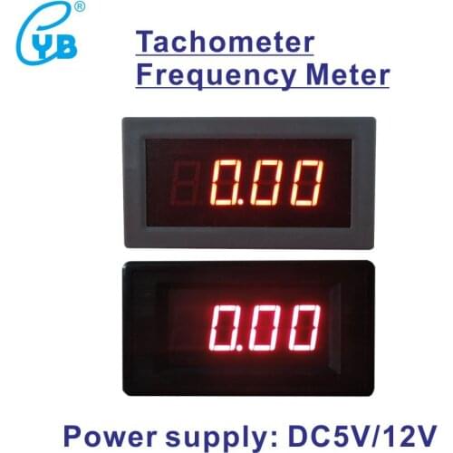 YB5135FT Powered by DC5V Digital Frequency Meter Tachometer Frequency Meter Count Mini Full Closed Type Red LED Display 3 Digits
