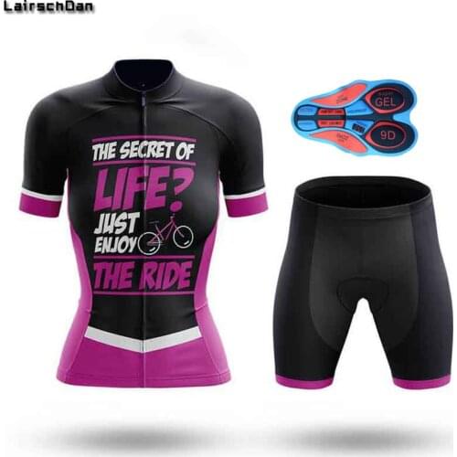 SPTGRVO Woman Cycling Set Pro Bicycle Team MTB Bike Clothing Short Sleeve Ropa Ciclismo Cycling Jersey Women 9D Gel Pad Shorts
