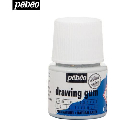 Pebeo Masking Fluid Drawing Gum Liquid 45ml/1.52oz Bottle for Watercolor Painting applied to artwork to mask areas