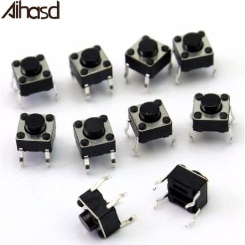 10PCS 6*6*5mm Micro Touch Switch Button Switch Horizontal Type Copper Feet