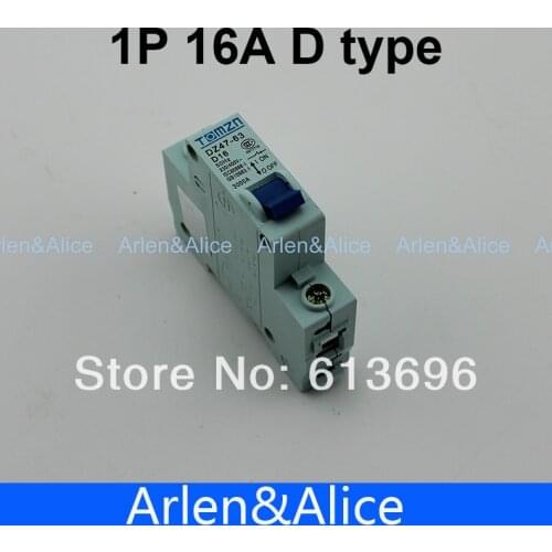 1P 16A D type 240V/415V 50HZ/60HZ Mini Circuit breaker MCB C45