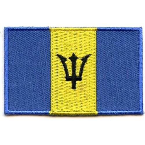 2.5" Barbados Garment Labels/Embroidery Patch flat broder with iron on backing free shipping by Post