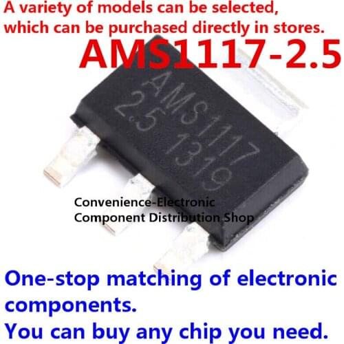 20PCS/PACK AMS1117 AMS1117-2.5 2.5V IC chip linear LDO integrated chip SOT-223 SMD regulated power supply step-down IC