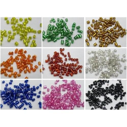 5000 Glass Tube Bugle Seed Beads 2X2mm Silver Colour foil lined + Storage Box