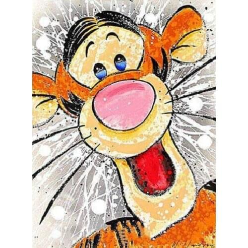 5D DIY Full Square Drill Disney Diamond Painting Cross Stitch Cartoon Tigger Winnie Rhinestone Diamond Embroidery 3D Mosaic Kits