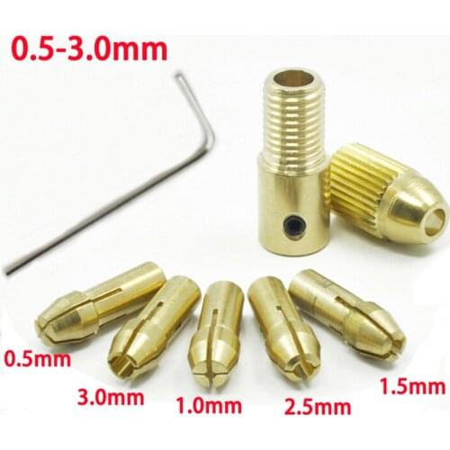 7Pcs/Set 2/2.35/4.05/5.05mm Electric Motor Shaft Mini Chuck Fixture Clamp 0.5-3.0mm Small To Drill Bit Micro Chuck Fixing