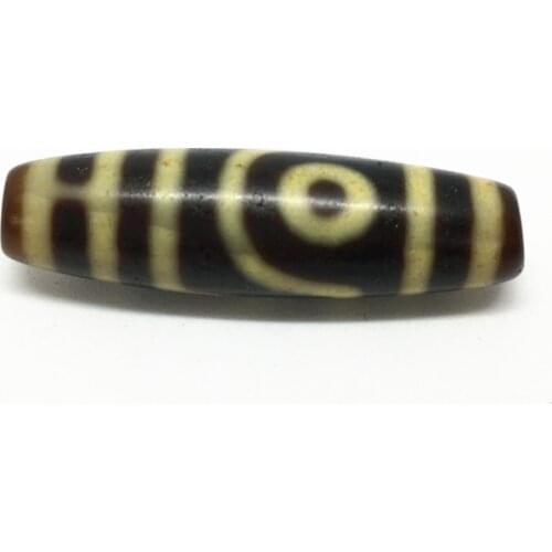 AAA Grade Natural Agate 12mm*40mm Yellow Color Two Eyes Pattern Amulet Tibetan Dzi Beads for Bracelet and Necklace Making