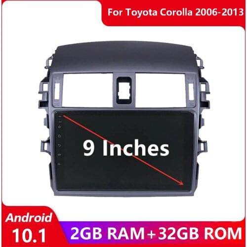 2 DIN 9" Screen Stereo Android 10.1 Car Radio GPS Navigation Car Video Multimedia Player for Toyota Corolla E140/150 2006-2013