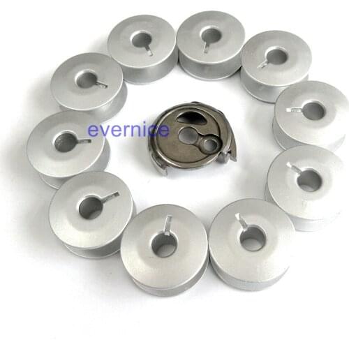 Bobbin Case Cap +10 Bobbins For Juki Plw-1244,1245,1246,1264,1266,4240,4241,4242
