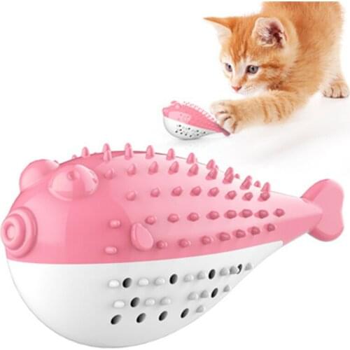 Cat Toy Mint Simulation Fish Interactive Toothbrush Resistant Chew Clean Teeth Molars Cat Supplies Accessories