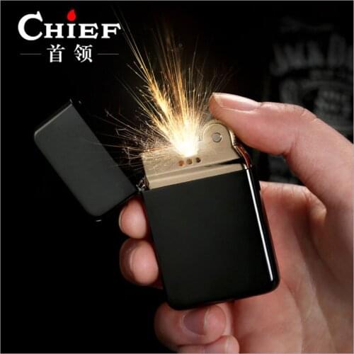 Chief Personality Thin Windproof Creative Old Lighter Vintage Lettering Gift Kerosene Lighter