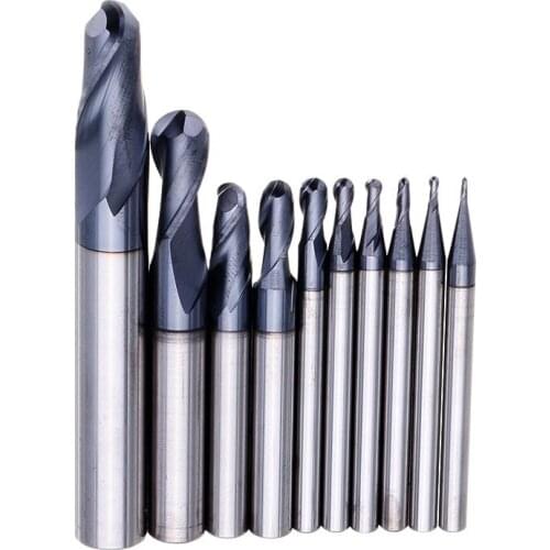 R0.5-R5mm Ball Nose Tungsten Carbide End Mill Cutter HRC55 TiAlN Coating End Milling Cutter CNC Tool