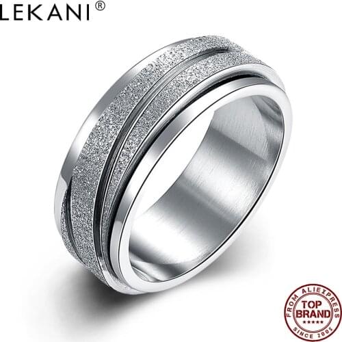 LEKANI 316L Stainless Steel Rings Vintage Unisex Simple Design Ring Lover Fashion Jewelry Hot Selling Anniversary Wedding Gift