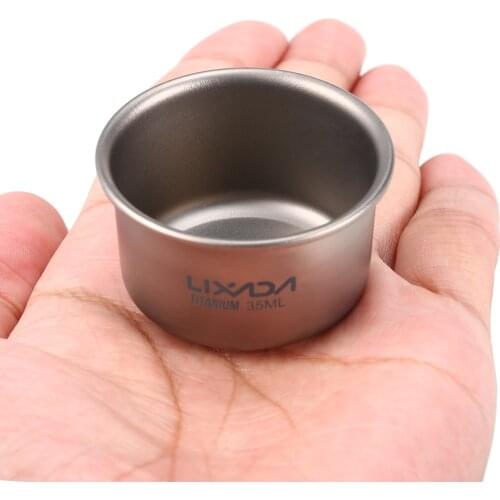 / Lixada 35ml Titanium Tea Cup Set Camping Drinkware Cups Home Office Outdoor Camping Tableware Hiking Wine Coffee Tea Cup Mug