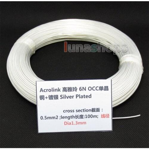 LN004379 100m Acrolink Silver Plated OCC Signal Wire Cable 0.35mm2 Dia:1.2mm For DIY