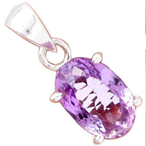 Lovegem Faceted Amethyst Pendant 925 Sterling Silver,26mm, AP2090