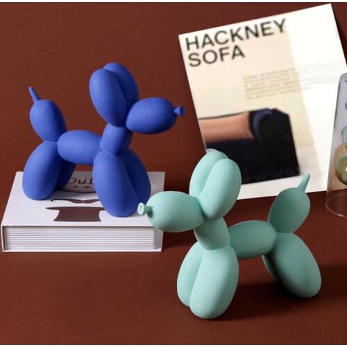 Matte Balloon Dog Statue Home Decoration Ornaments Resin Sculpture Modern Nordic Accessories for Living Room Animal Figures